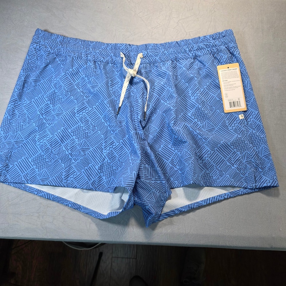 Marika Adventure Cassidy Print Shorts XXL Blue Granada Sky Multi Line Ripstop